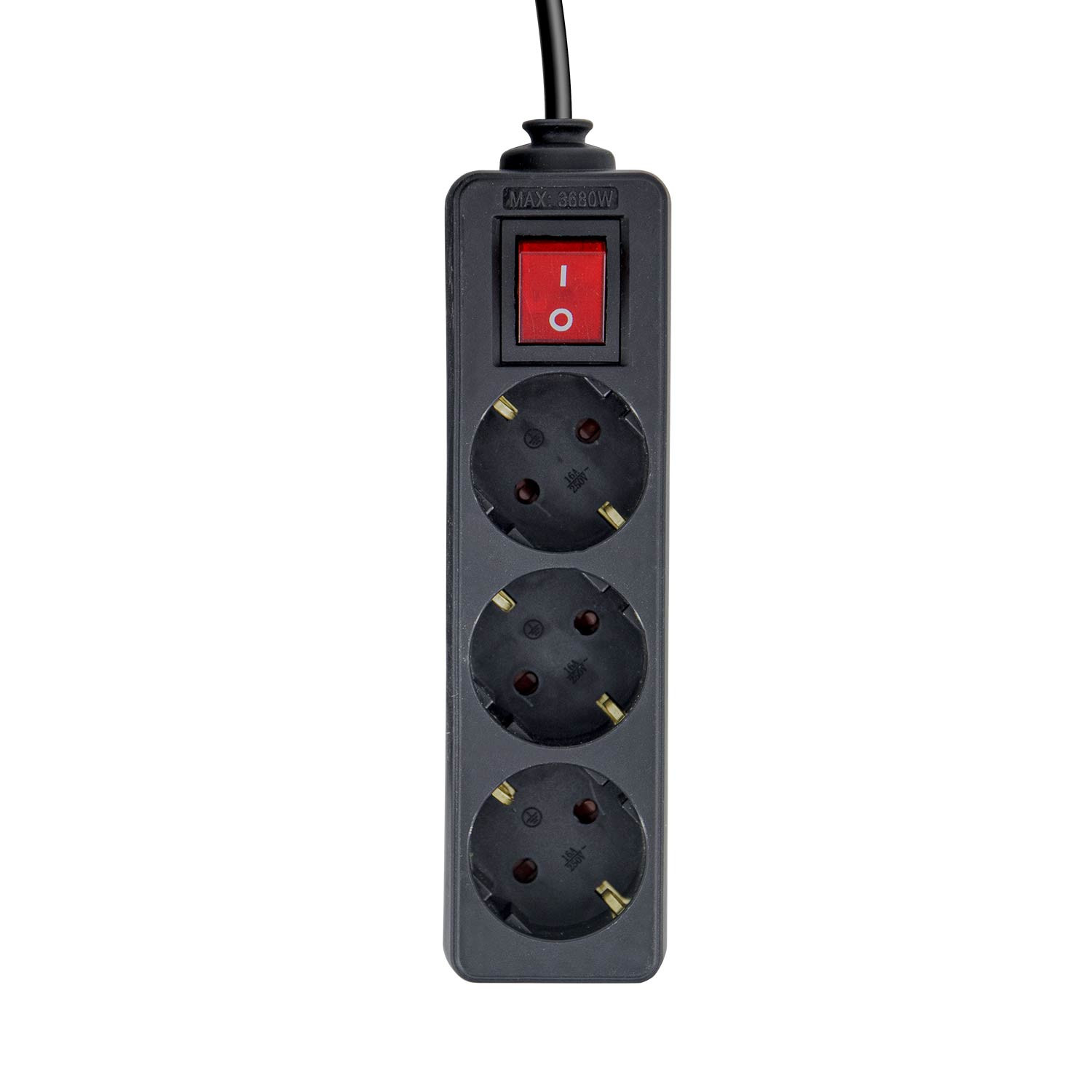 Regleta 3 Enchufes Schuko 1,5m con Interruptor 7hSevenOn Bases Múltiples 1